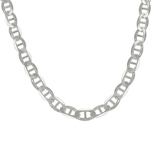 925 Sterling Silver Solid Classic Mariner Chain 6mm