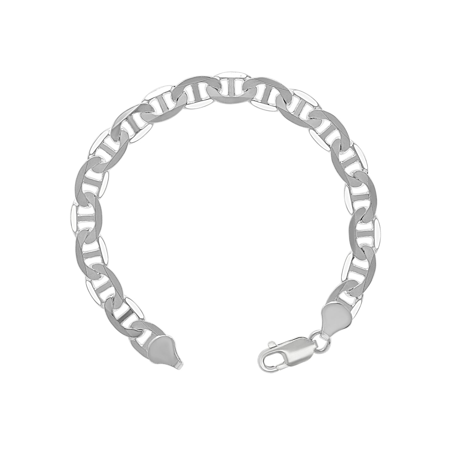 925 Sterling Silver Solid Classic Mariner Chain 8mm