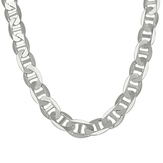 925 Sterling Silver Solid Classic Mariner Chain 9.5mm
