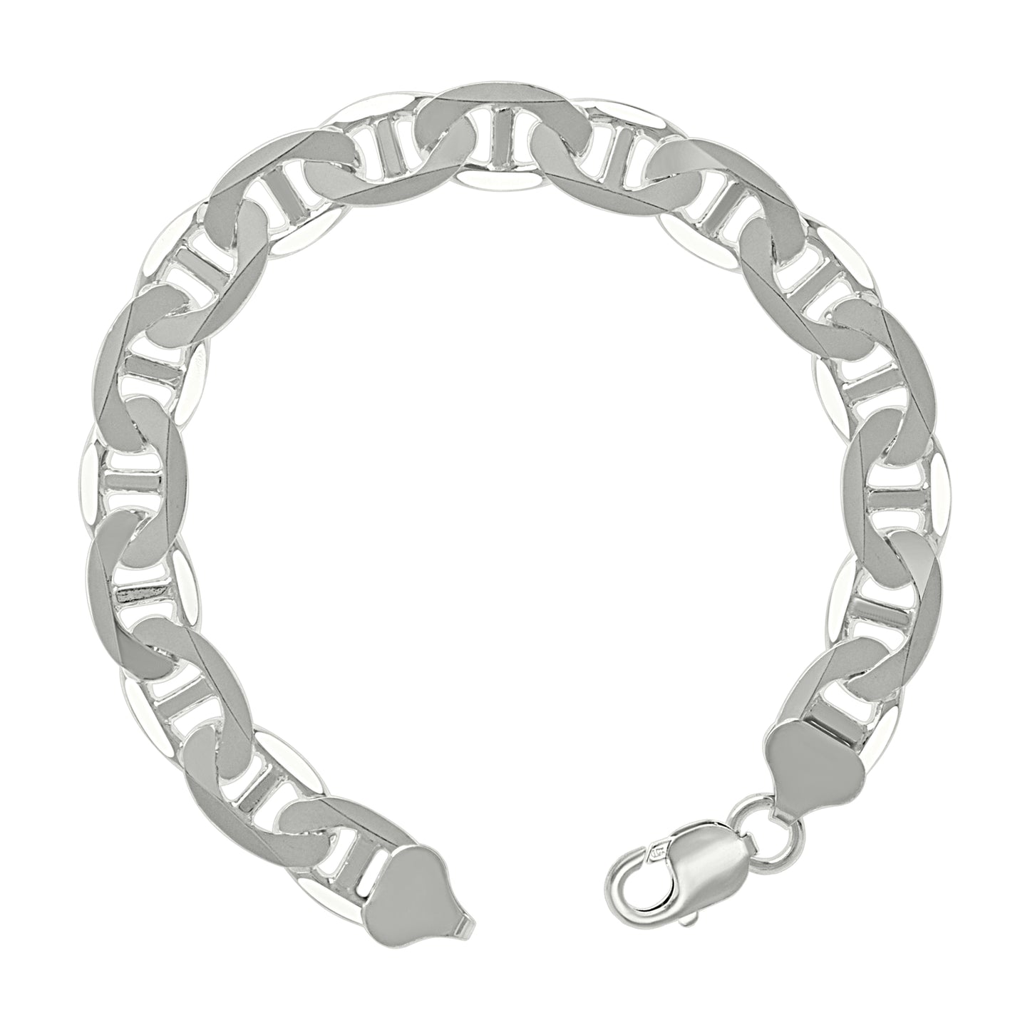 925 Sterling Silver Solid Classic Mariner Chain 9.5mm