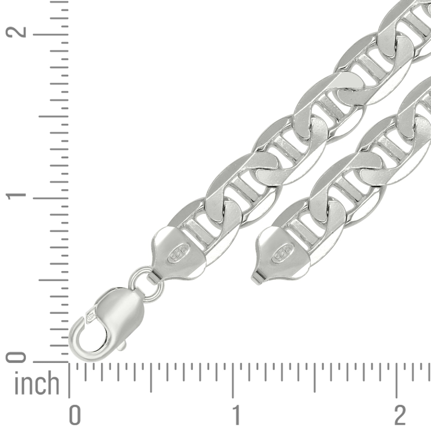 925 Silver Solid Classic Mariner Chain 9.5mm-28