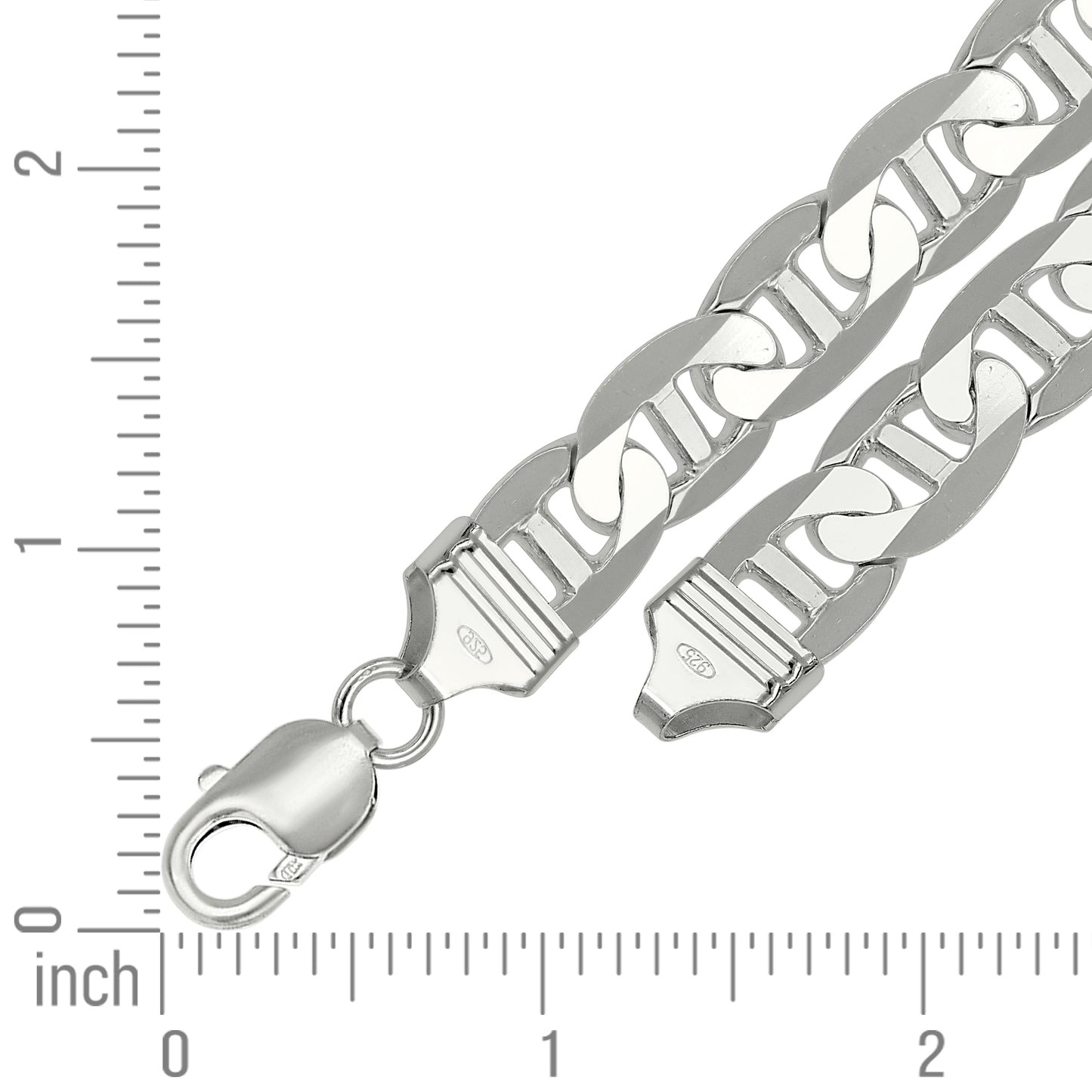 925 Silver Solid Classic Mariner Chain 11mm-9