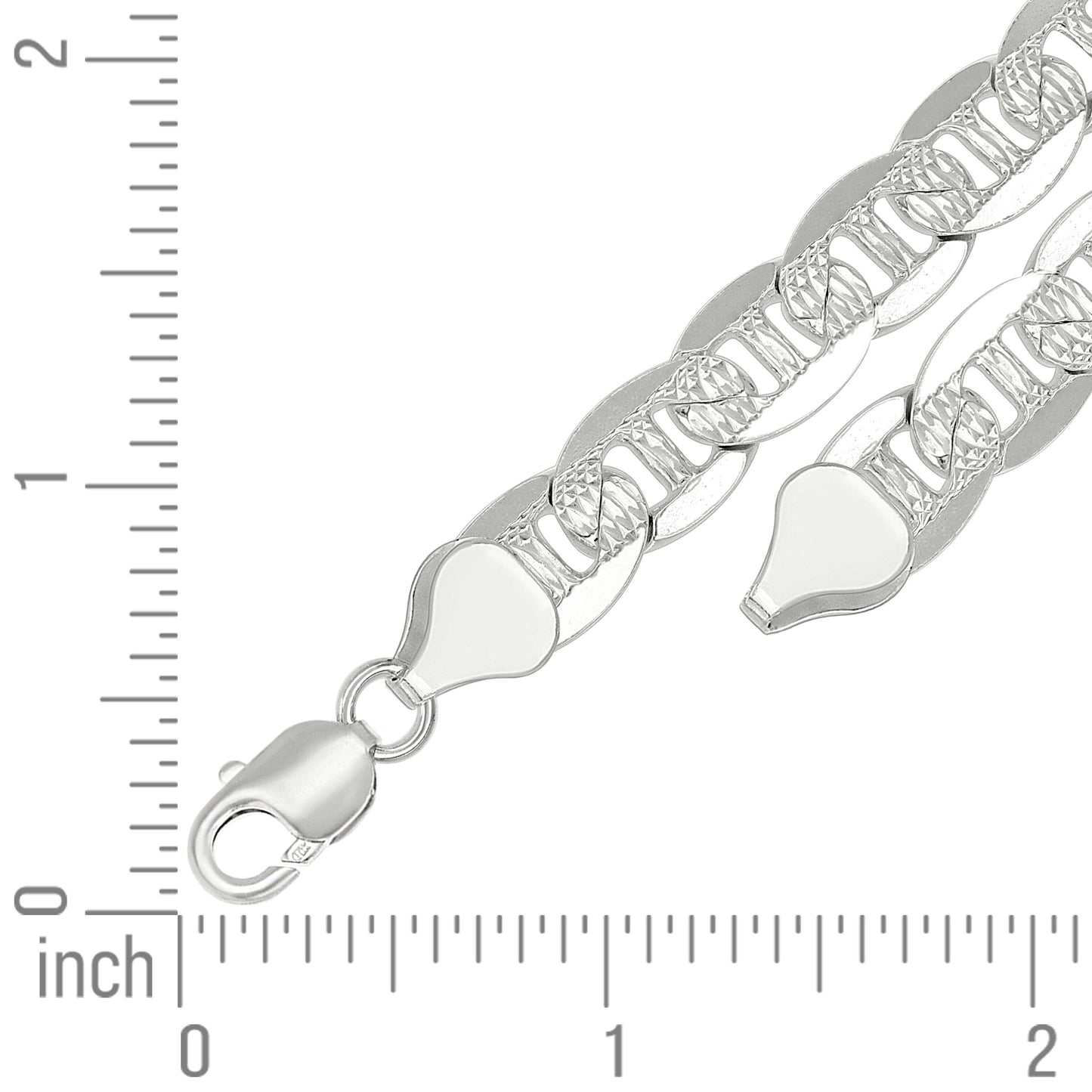 925 Silver Solid Classic Mariner Chain 9.5mm-9