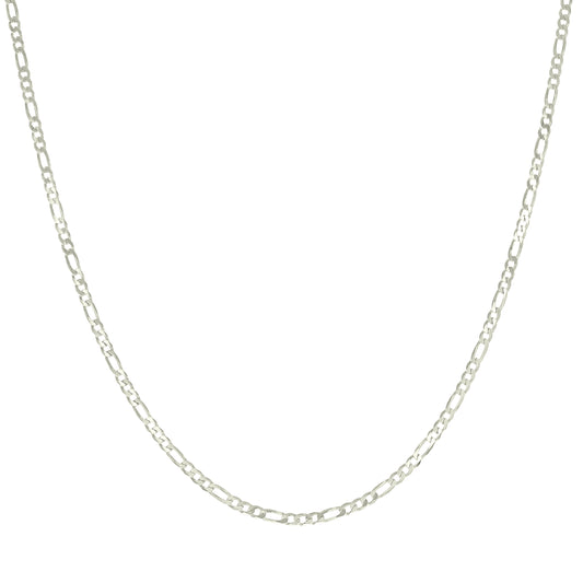 925 Silver Pave Super Flat Figaro Chain 2.6mm