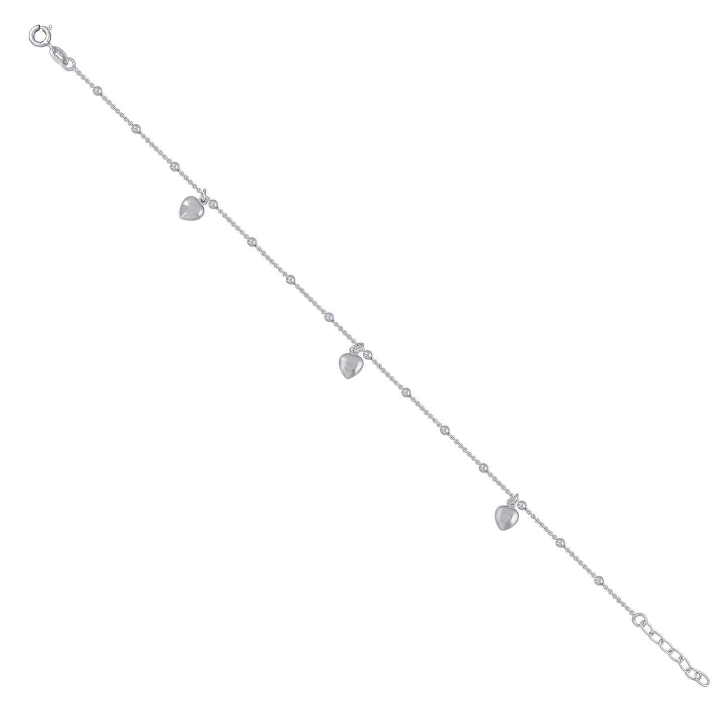 925 Sterling Silver Anklet 9"+1"