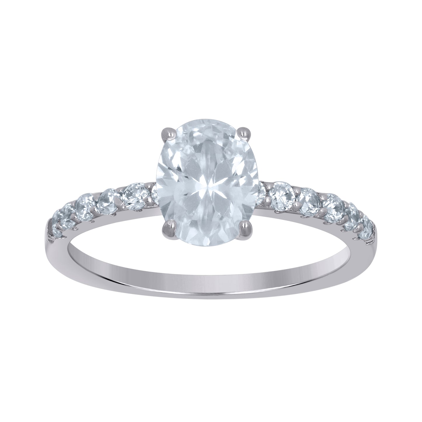 925 Sterling Silver Cz Solitaire Ring S5