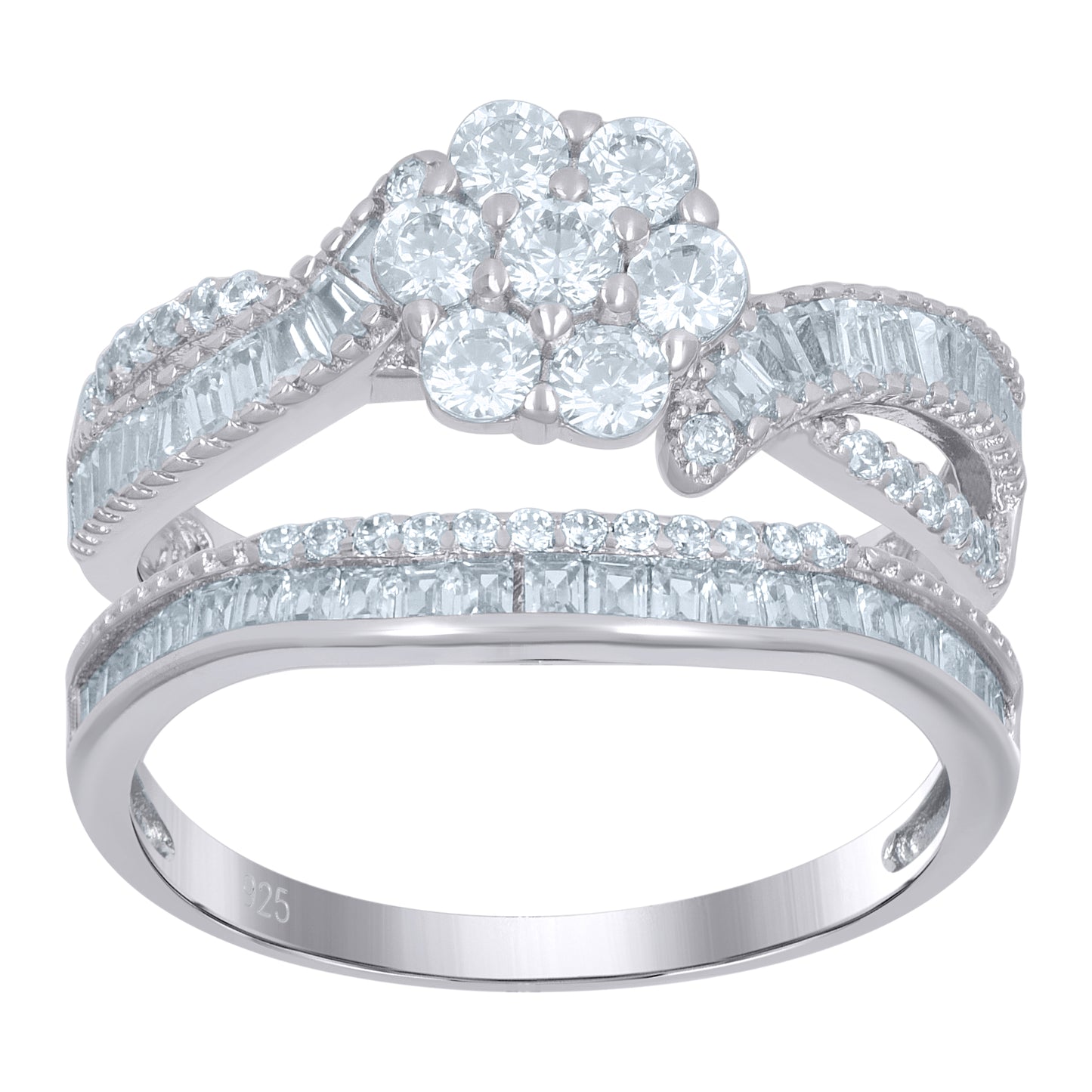 925 Sterling Silver Duo Ring S6