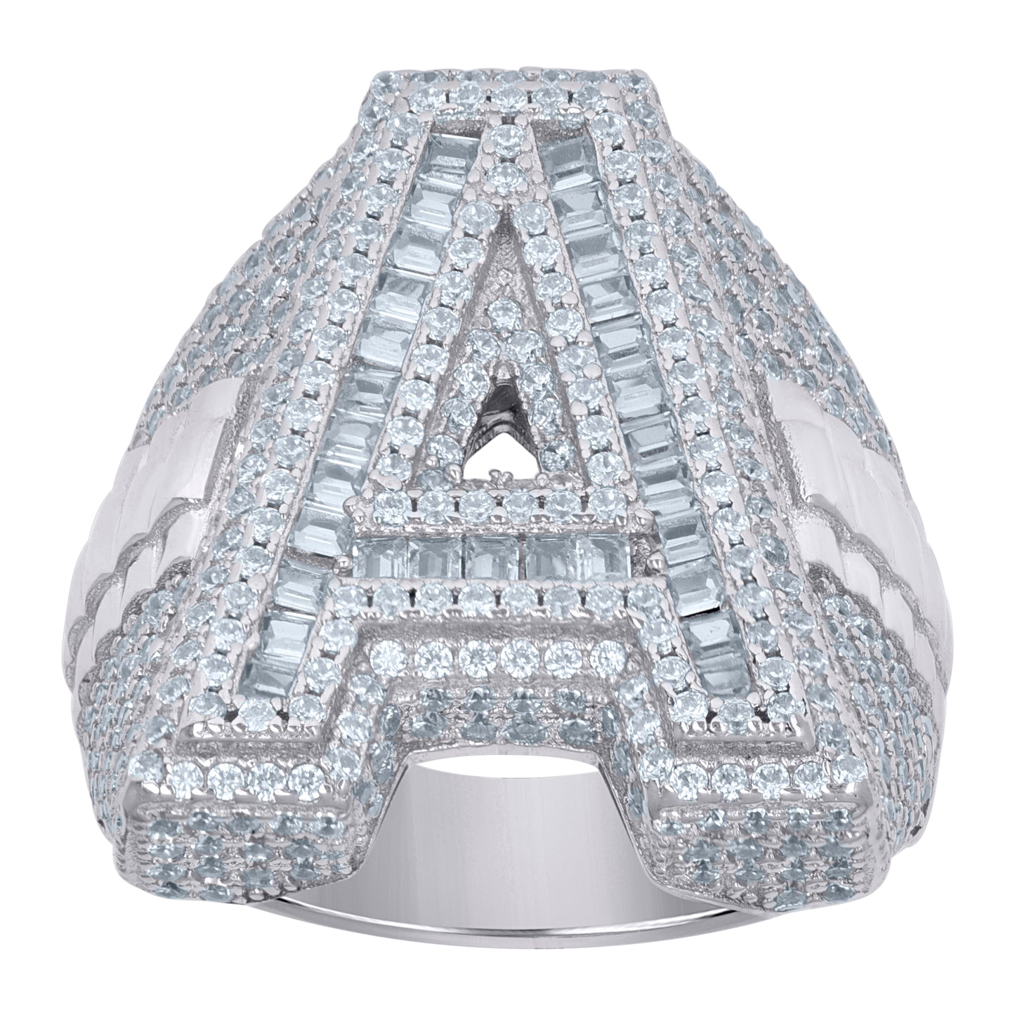 925 Sterling Silver Initial Ring"A"