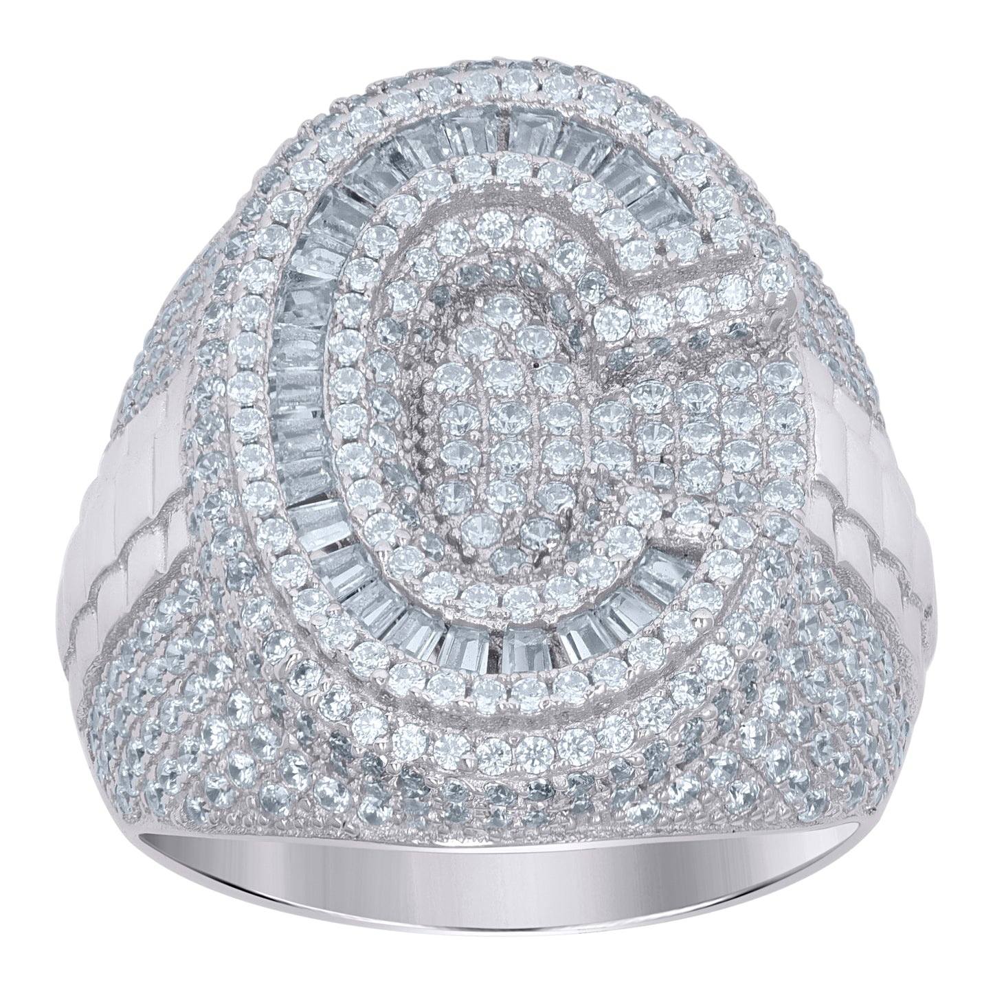 925 Sterling Silver Initial Ring"C"