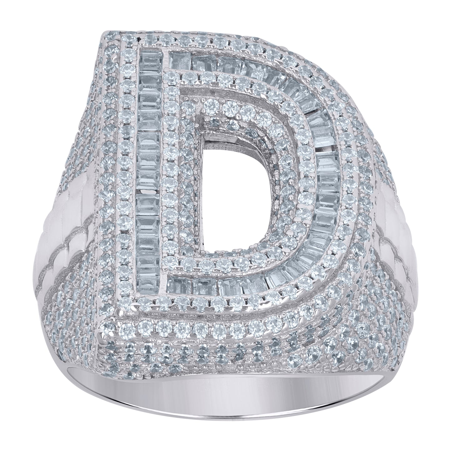 925 Sterling Silver Initial Ring"D"