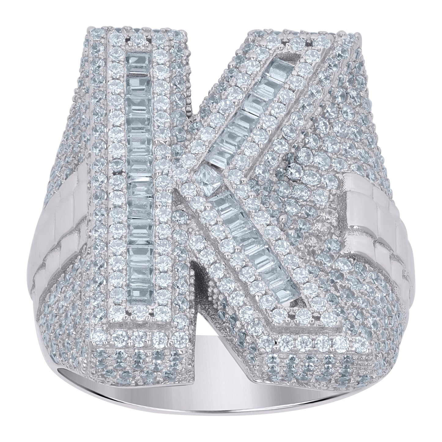 925 Sterling Silver Initial Ring"K"