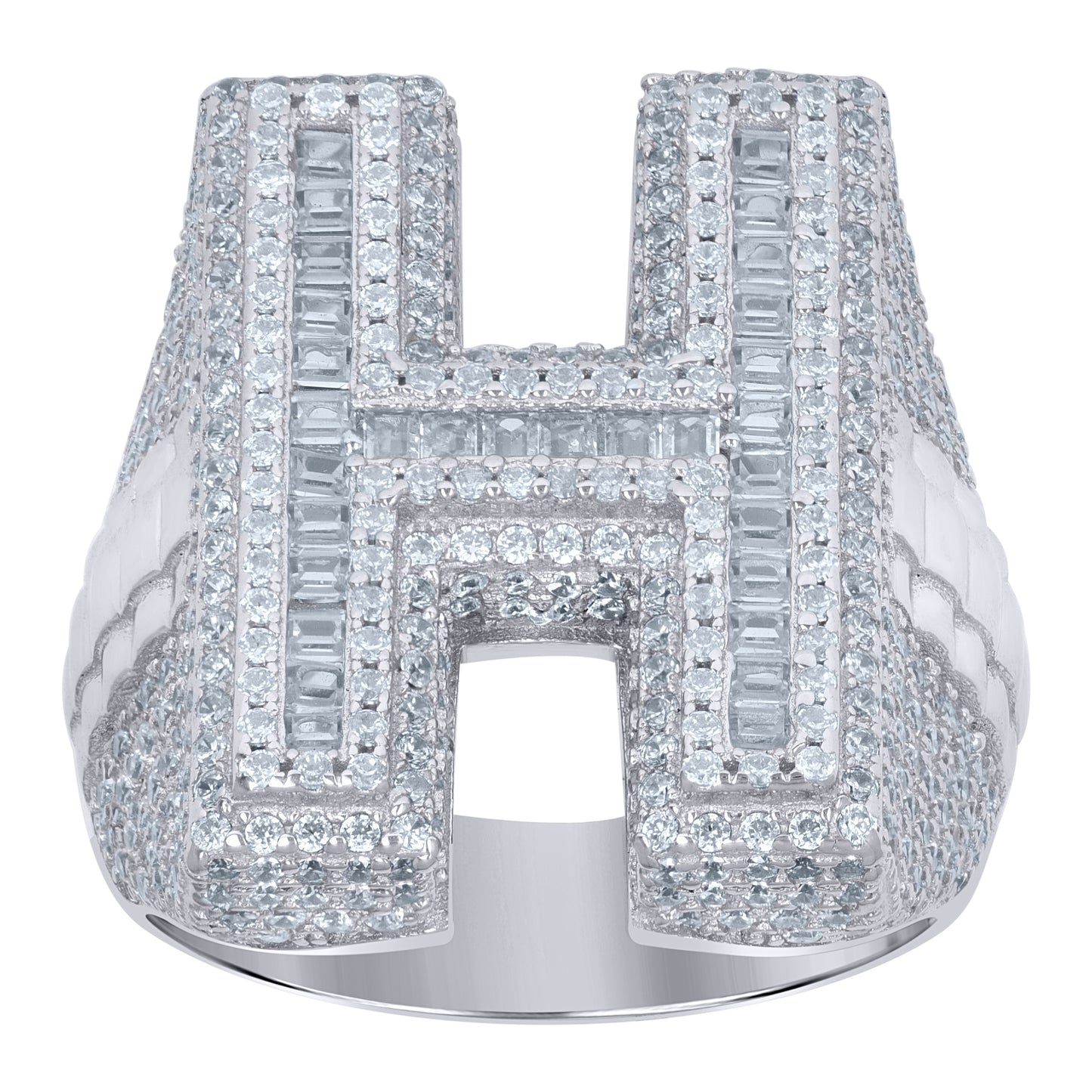 925 Sterling Silver Initial Ring"H"