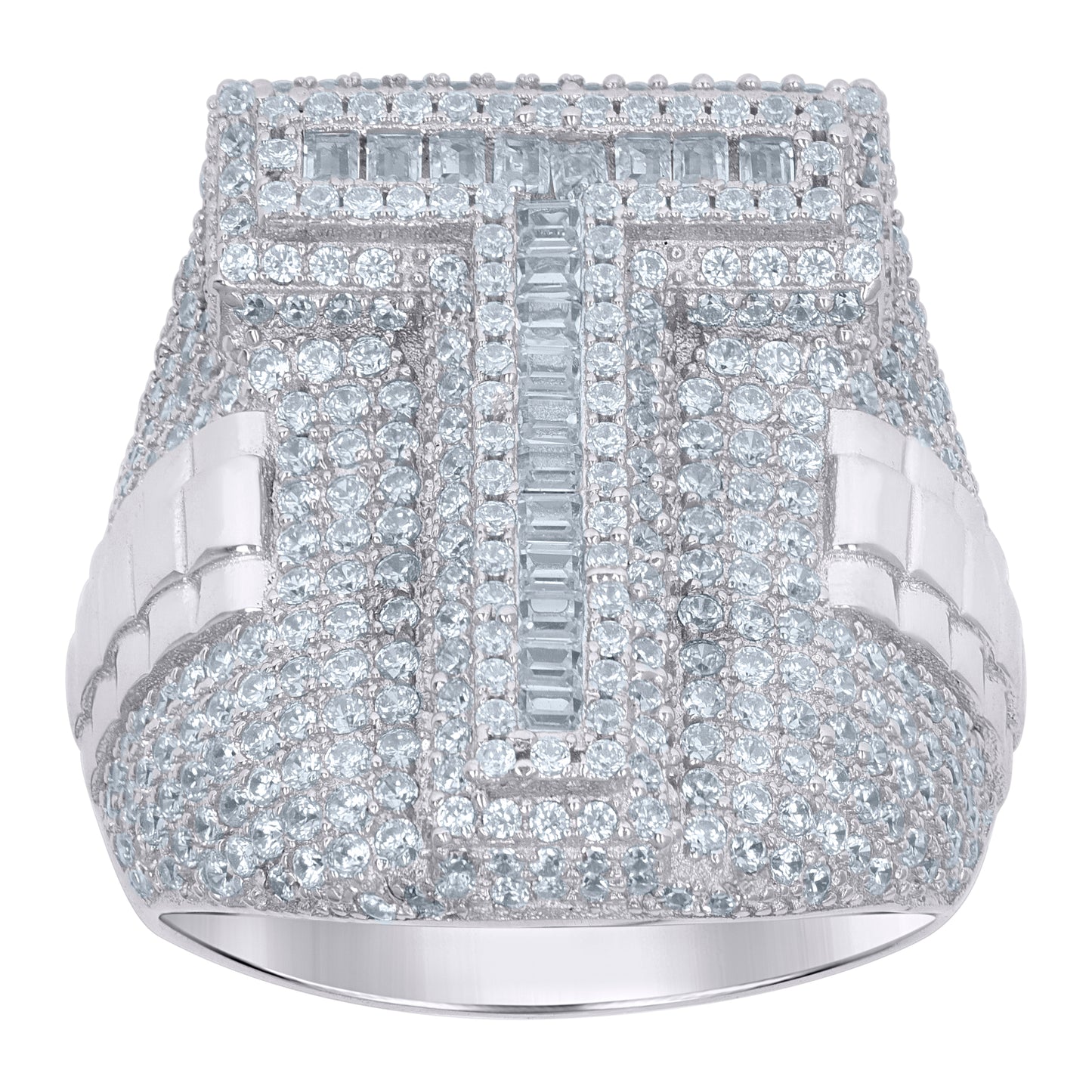 925 Sterling Silver Initial Ring"T"