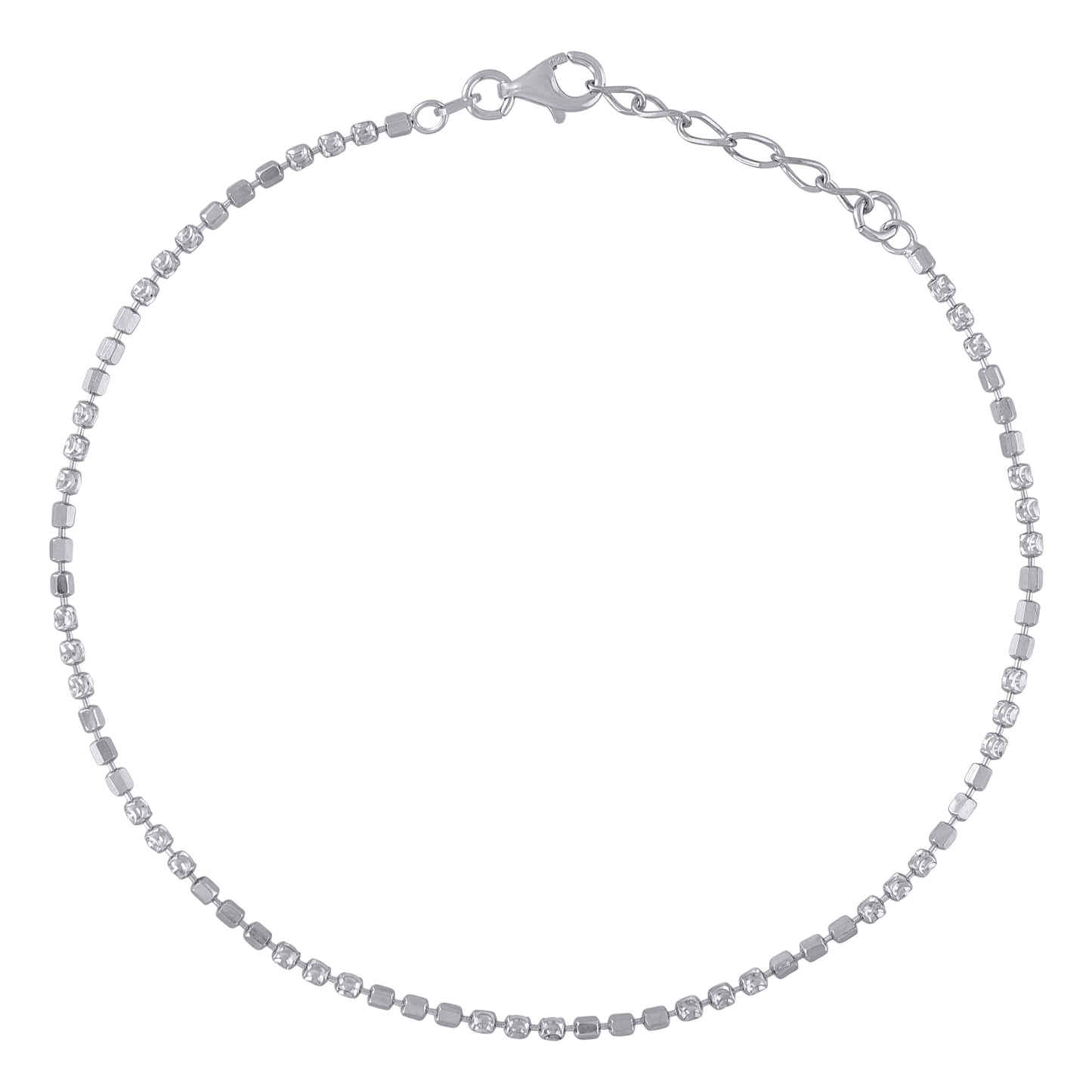 925 Silver Fancy Moon Chain Rhodium Plated 2mm-10"