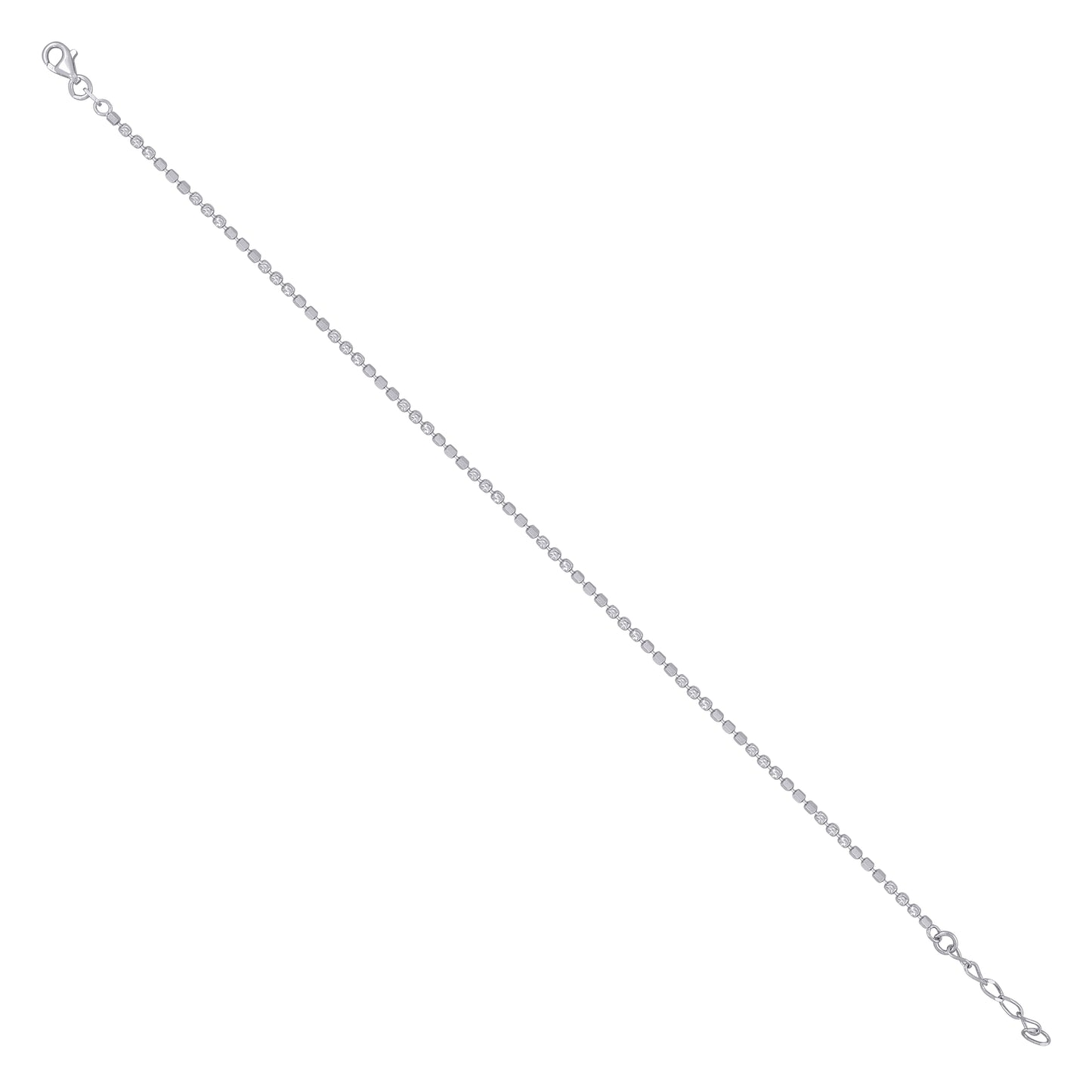 925 Silver Fancy Moon Chain Rhodium Plated 2mm-10"