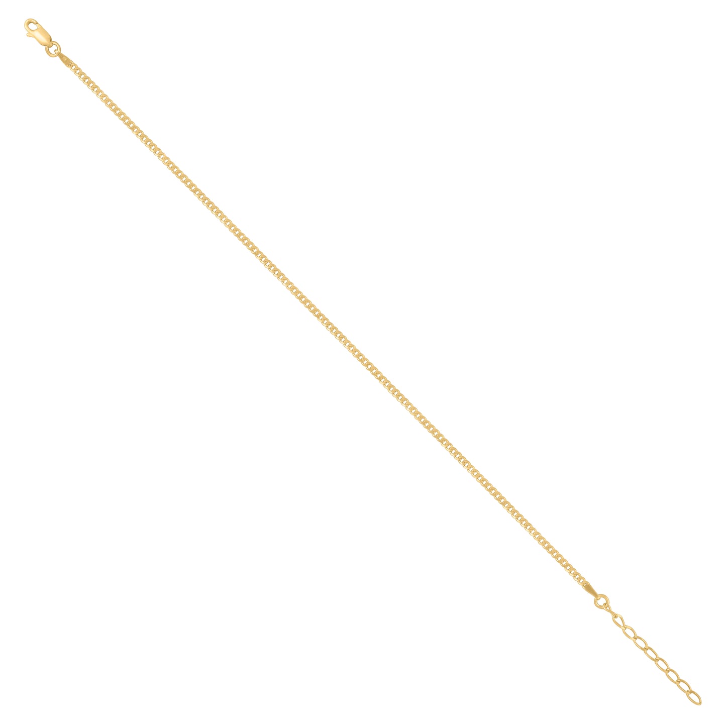 925 Silver Cuban Chain Yellow Plated 060-10"