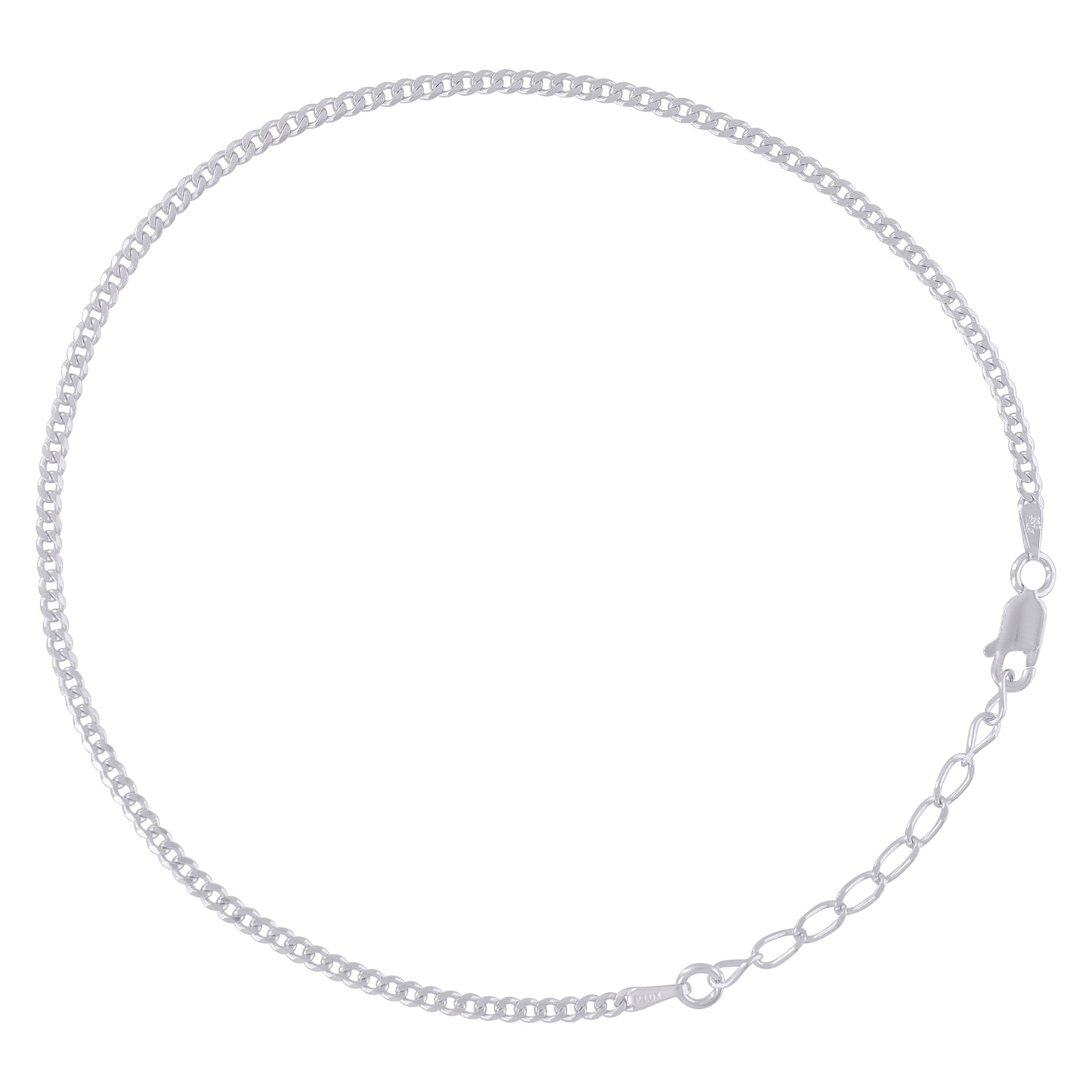 925 Silver 060 Cuban Chain Rhodium Plated