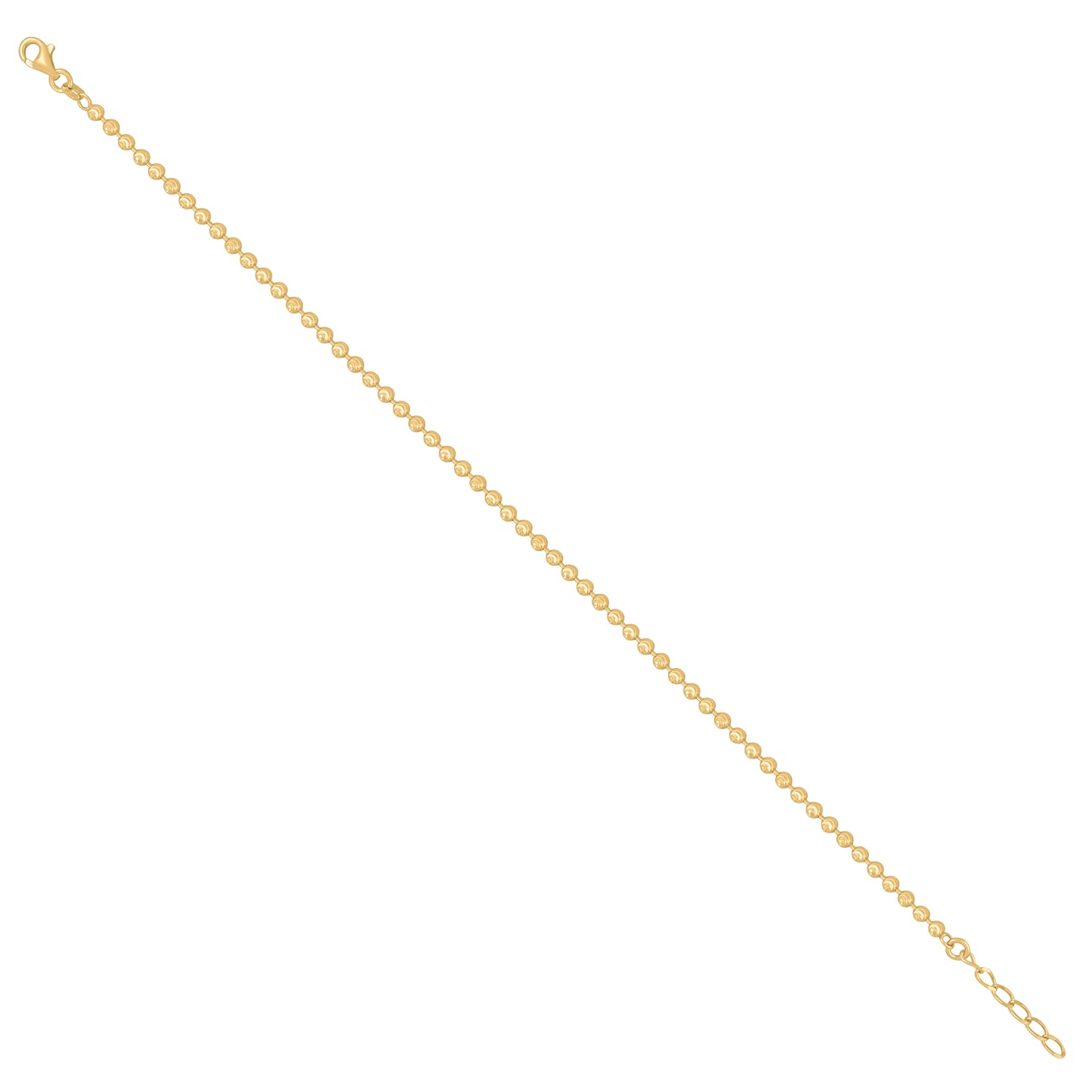 925 Sterling Silver Moon Cut Yellow Chain 3mm-16