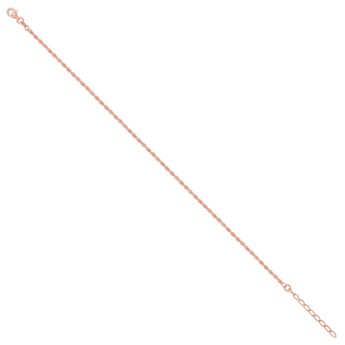 925 Sterling Silver Moon-Cut Barrel Chain Rose 2mm