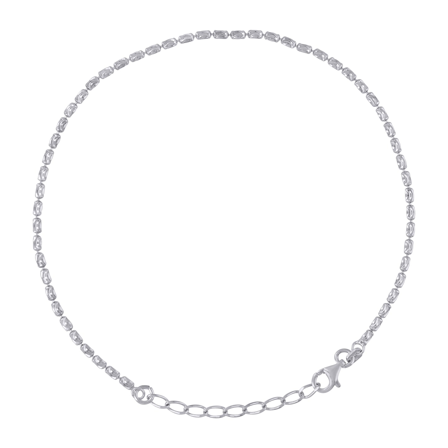 925 Sterling Silver Moon-Cut Barrel Chain Rhodium