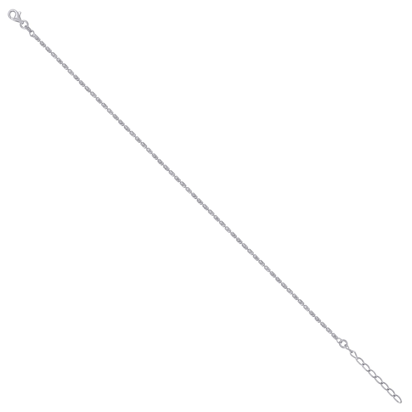 925 Sterling Silver Moon-Cut Barrel Chain Rhodium