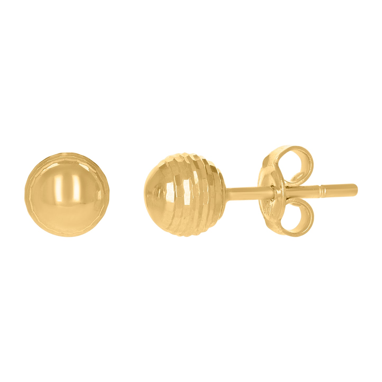 14Kt Gold Fancy Ball-Stud Earrings 6mm