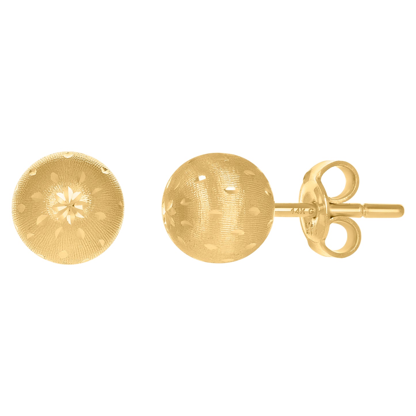 14Kt Gold Fancy Ball-Stud Earrings 10mm