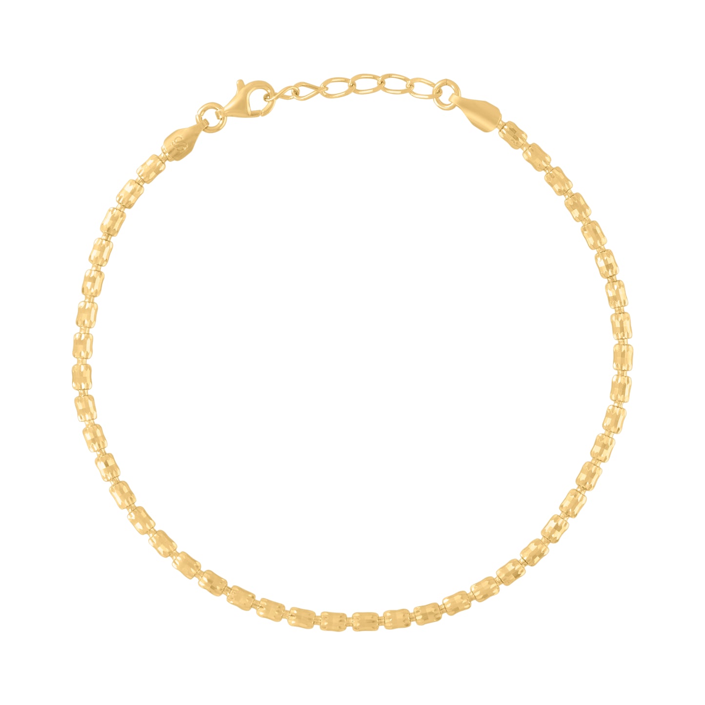 925 Sterling Silver Crystal-Cut Barrel Chain 003 -
