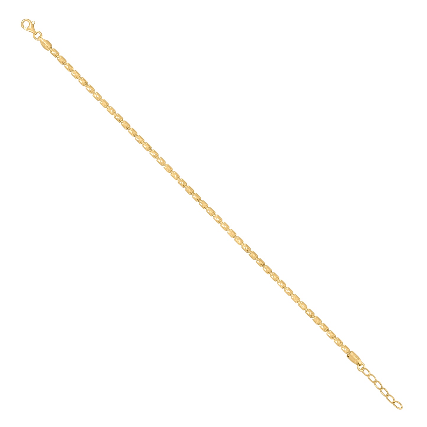 925 Sterling Silver Crystal-Cut Barrel Chain 003 -