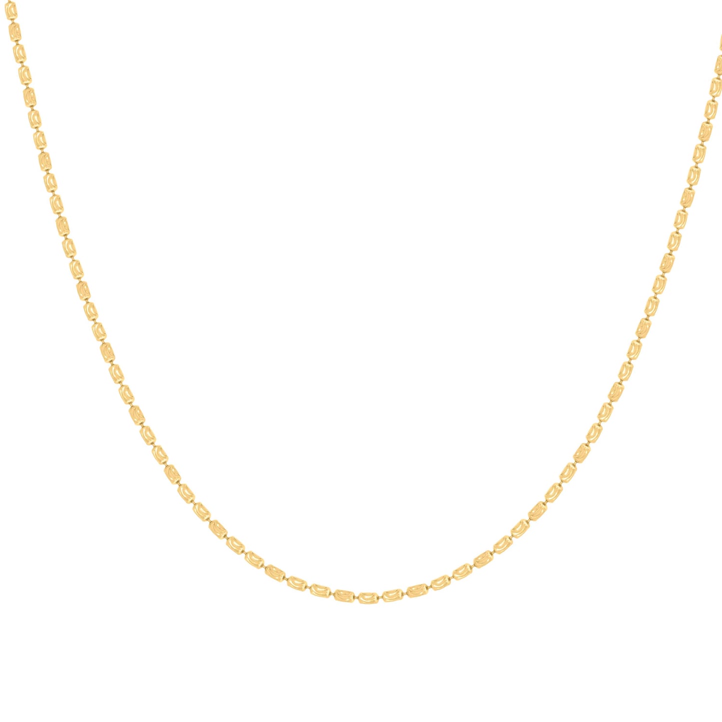 925 Sterling Silver Moon-Cut Barrel Chain Yellow 2