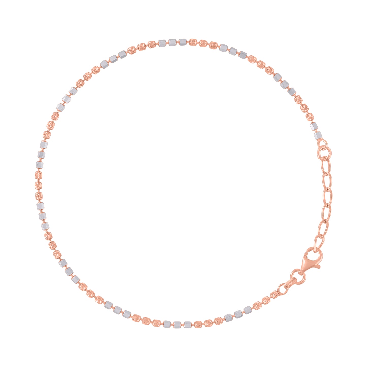 925 Silver Fancy Moon Chain Rose Rhodium Plated 2M