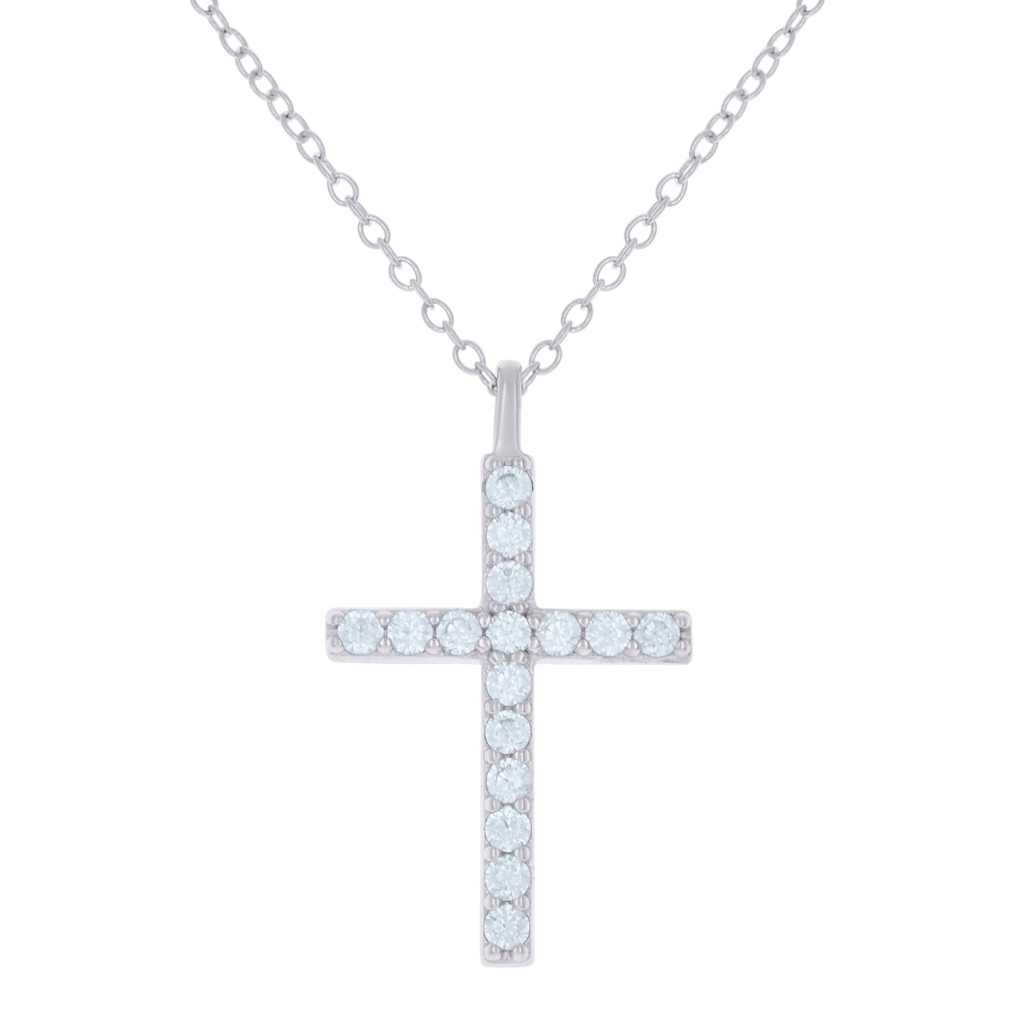 925 Sterling Silver Cz Necklace 18"(16"+1"+1")
