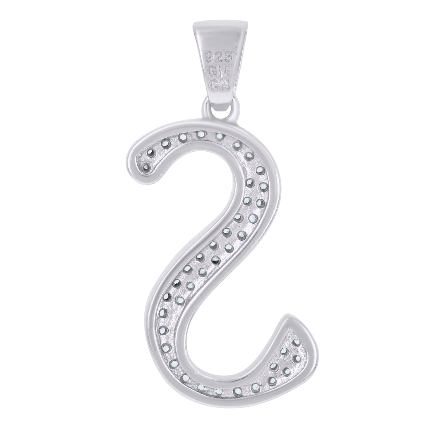 925 Sterling Silver Initial Letter "S" Pendant