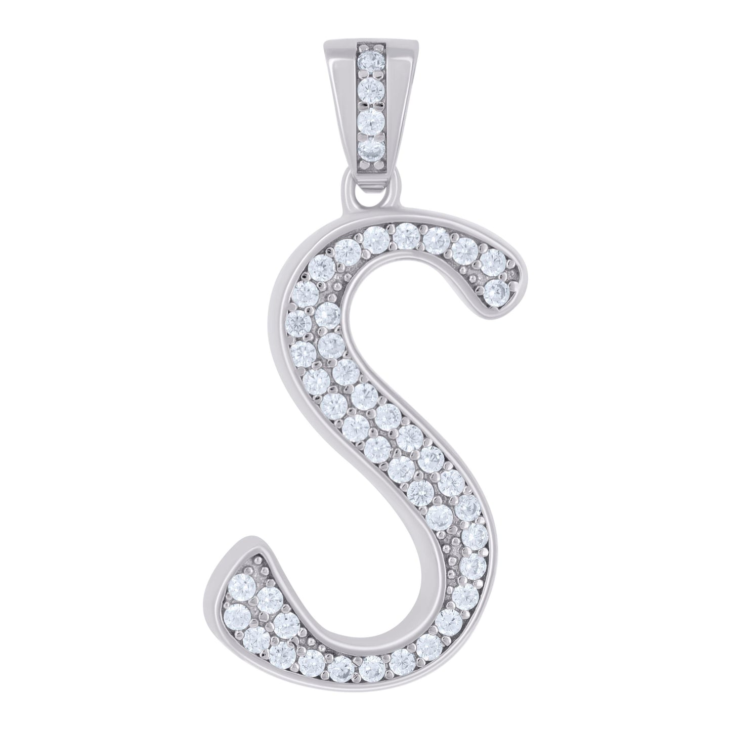 925 Sterling Silver Initial Letter "S" Pendant
