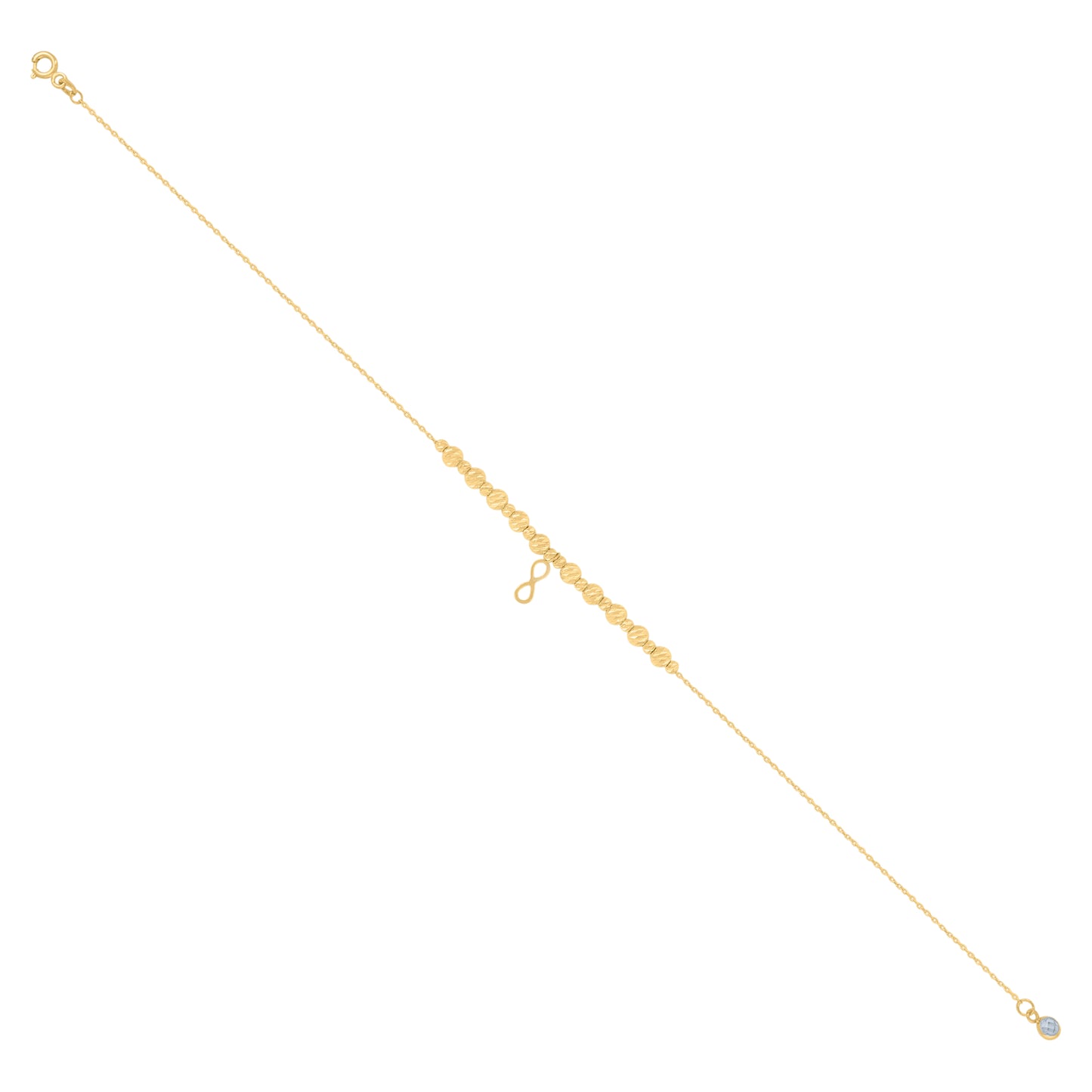 10Kt Gold Turkish Anklet 10"