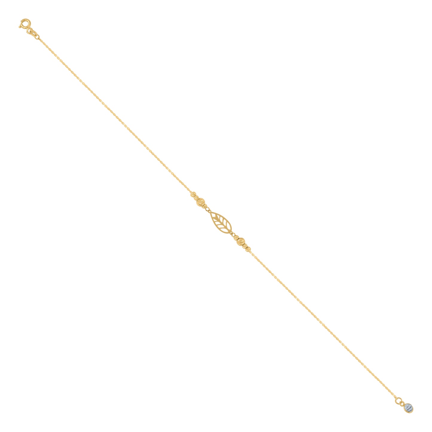 10Kt Gold Turkish Anklet 10"