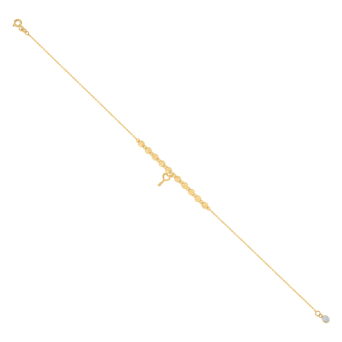 10Kt Gold Turkish Anklet 10 "