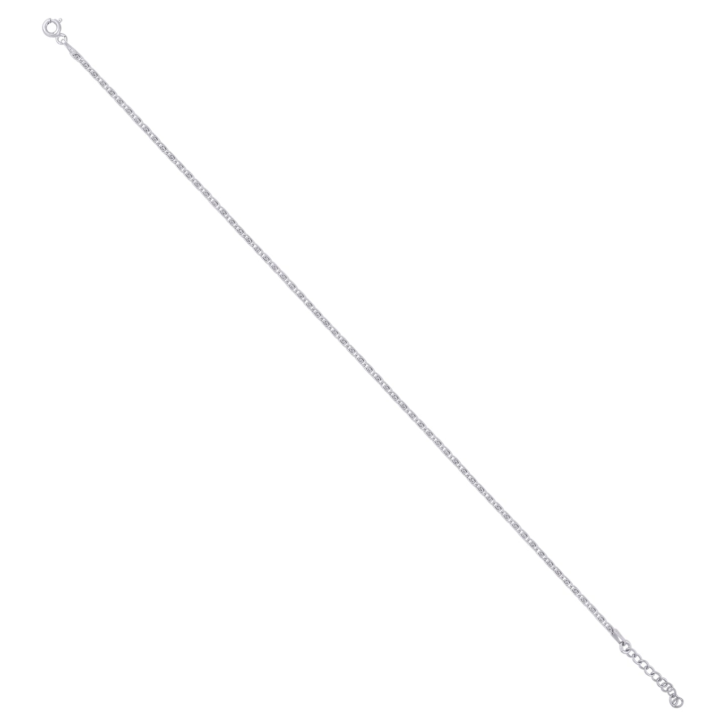 925 Sterling Silver 040 Snail Rhodium Plated 10"
