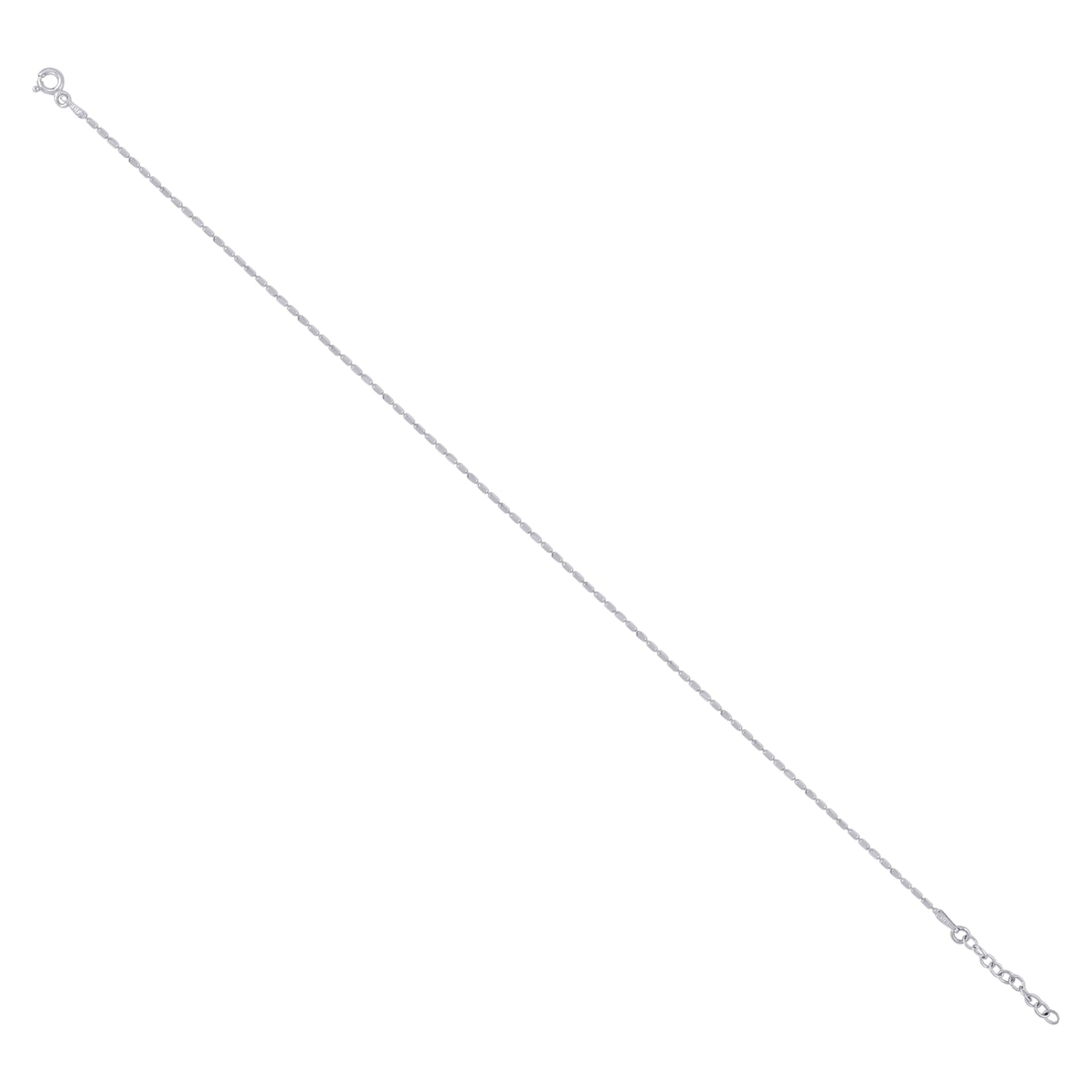 925 Sterling Silver D/C Bars Rhodium Plated 10"