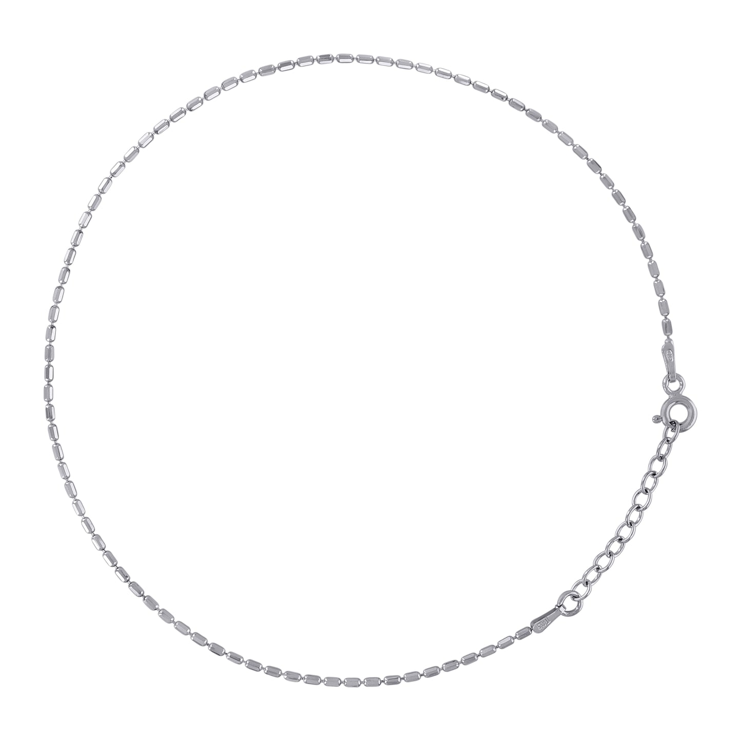 925 Sterling Silver D/C Bars Rhodium Plated 10"