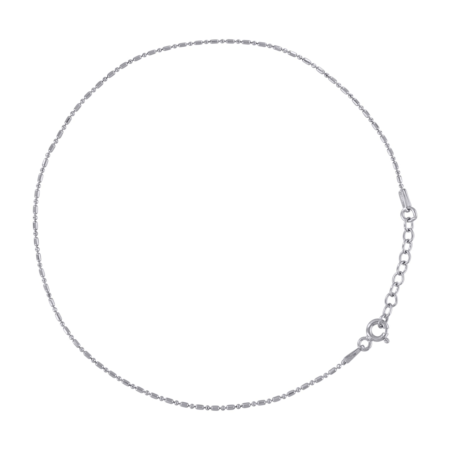 925 Sterling Silver 100 Fancy Chain Rhodium Plated