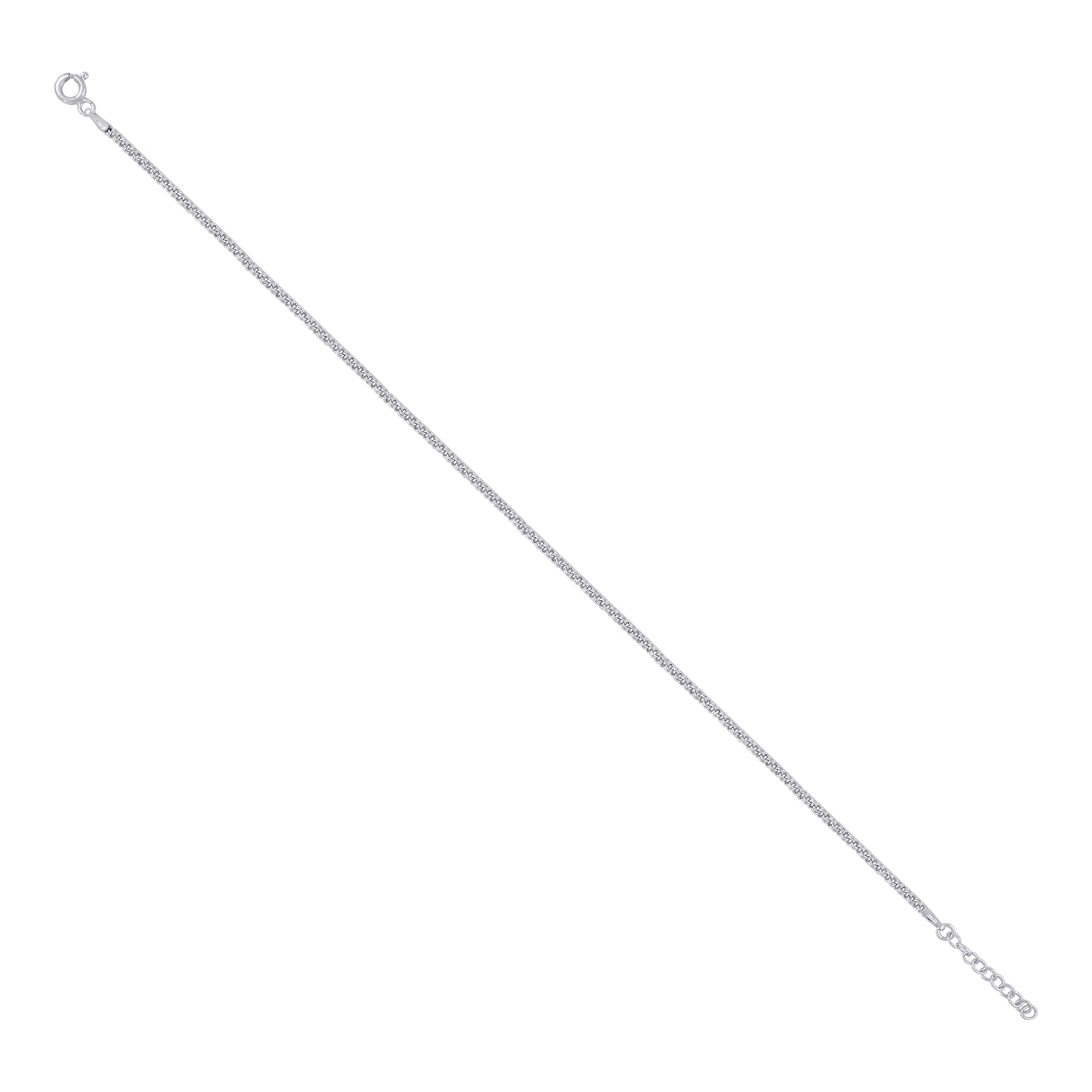 925 Sterling Silver 040 Fancy Chain Rhodium Plated