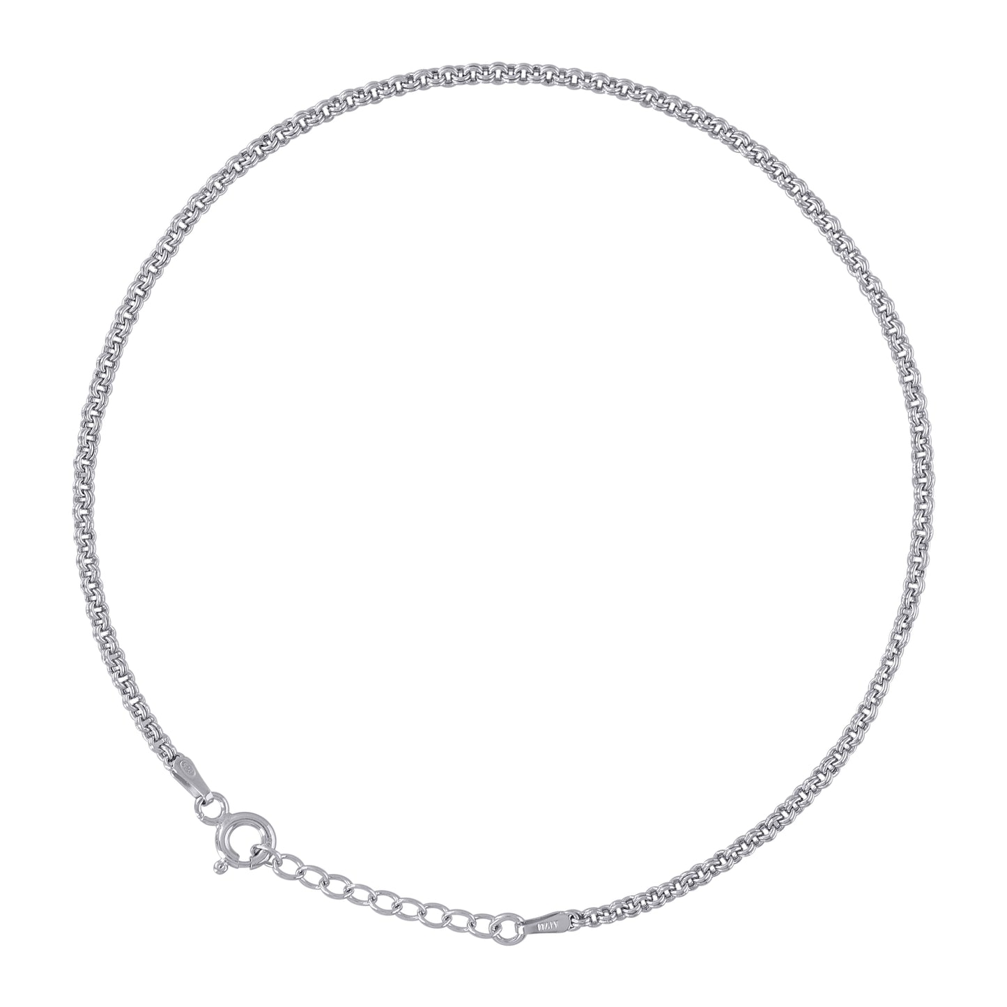 925 Sterling Silver 040 Fancy Chain Rhodium Plated