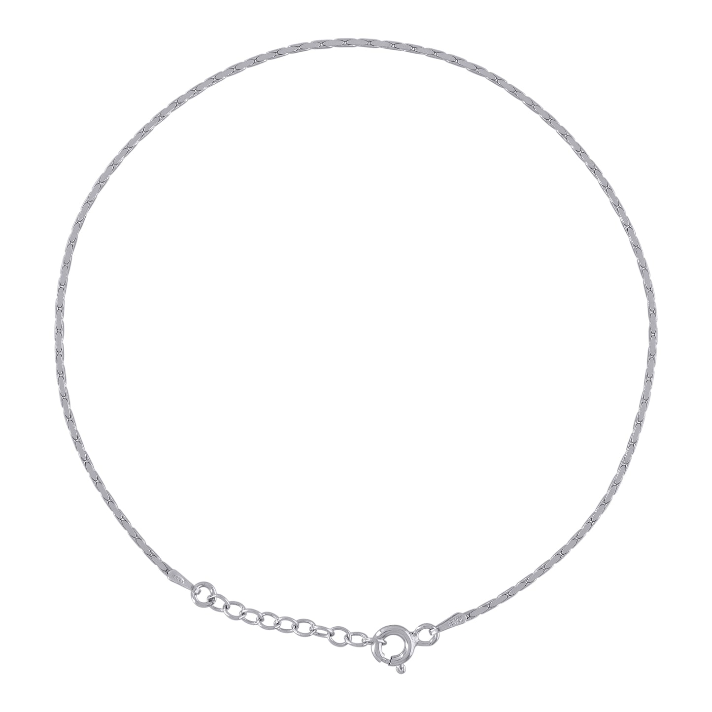 925 Sterling Silver 040 Fancy Chain Rhodium Plated