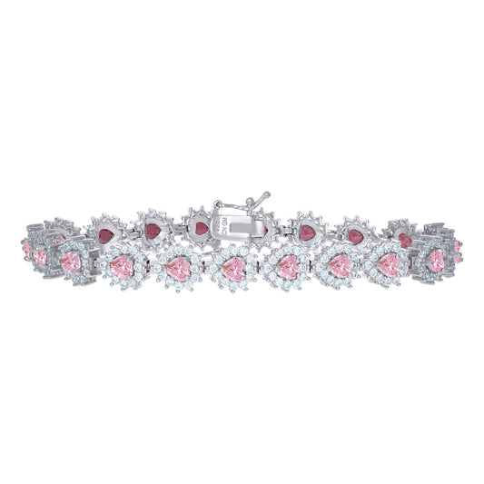 925 Sterling Silver Cz Bracelet 7"