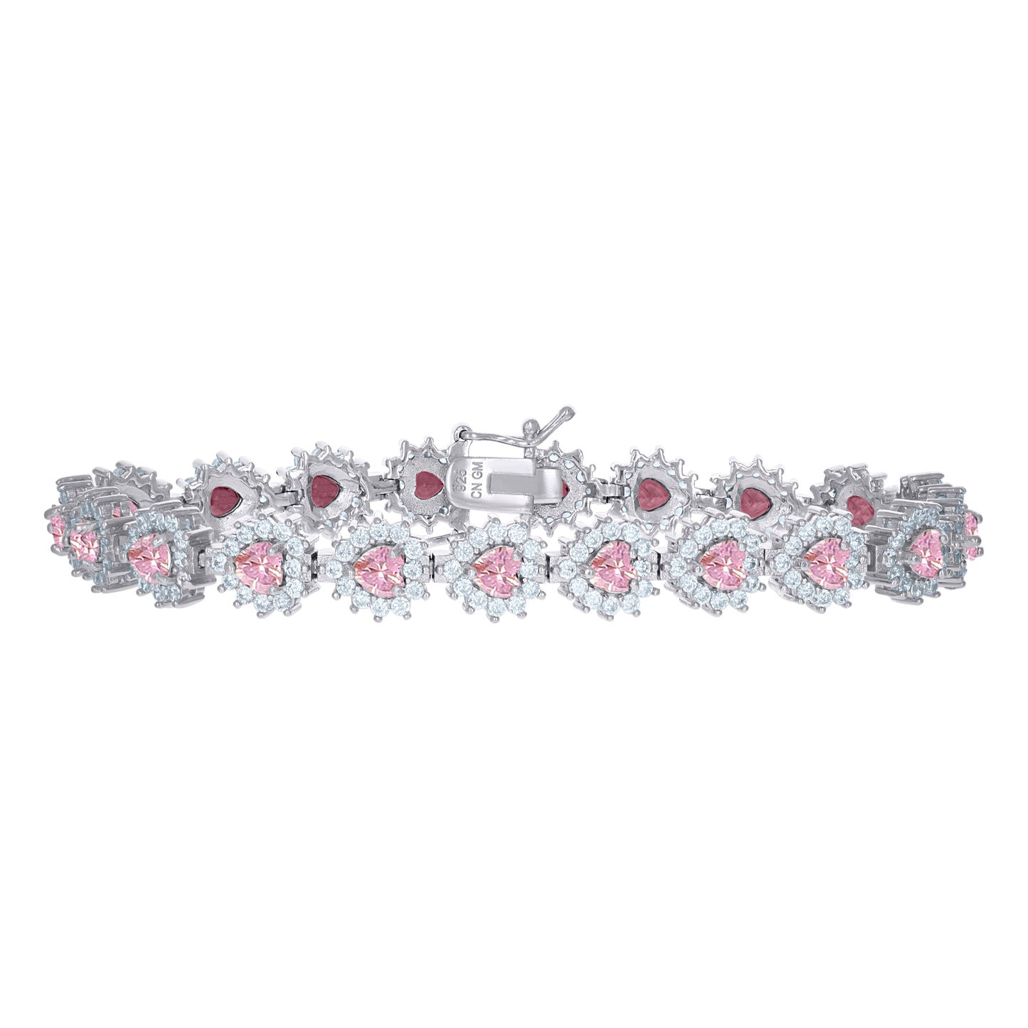 925 Sterling Silver Cz Bracelet 7"