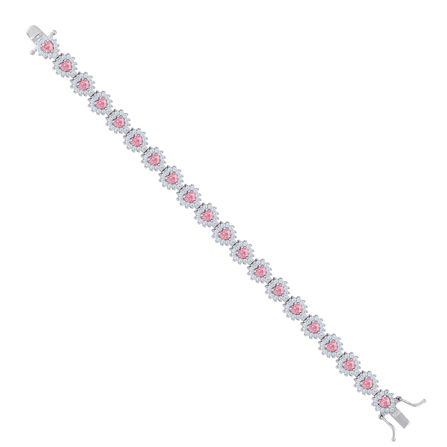 925 Sterling Silver Cz Bracelet 7"