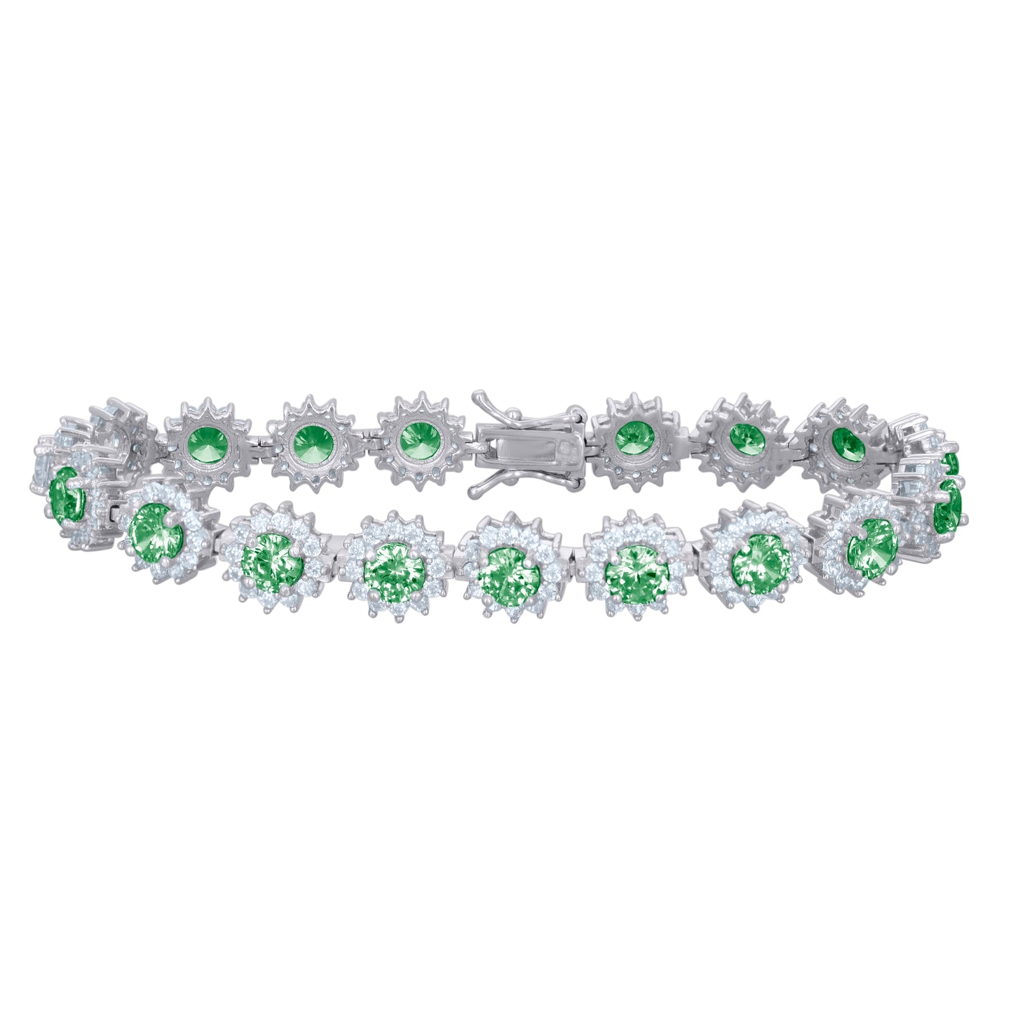 925 Sterling Silver Cz Bracelet 7"