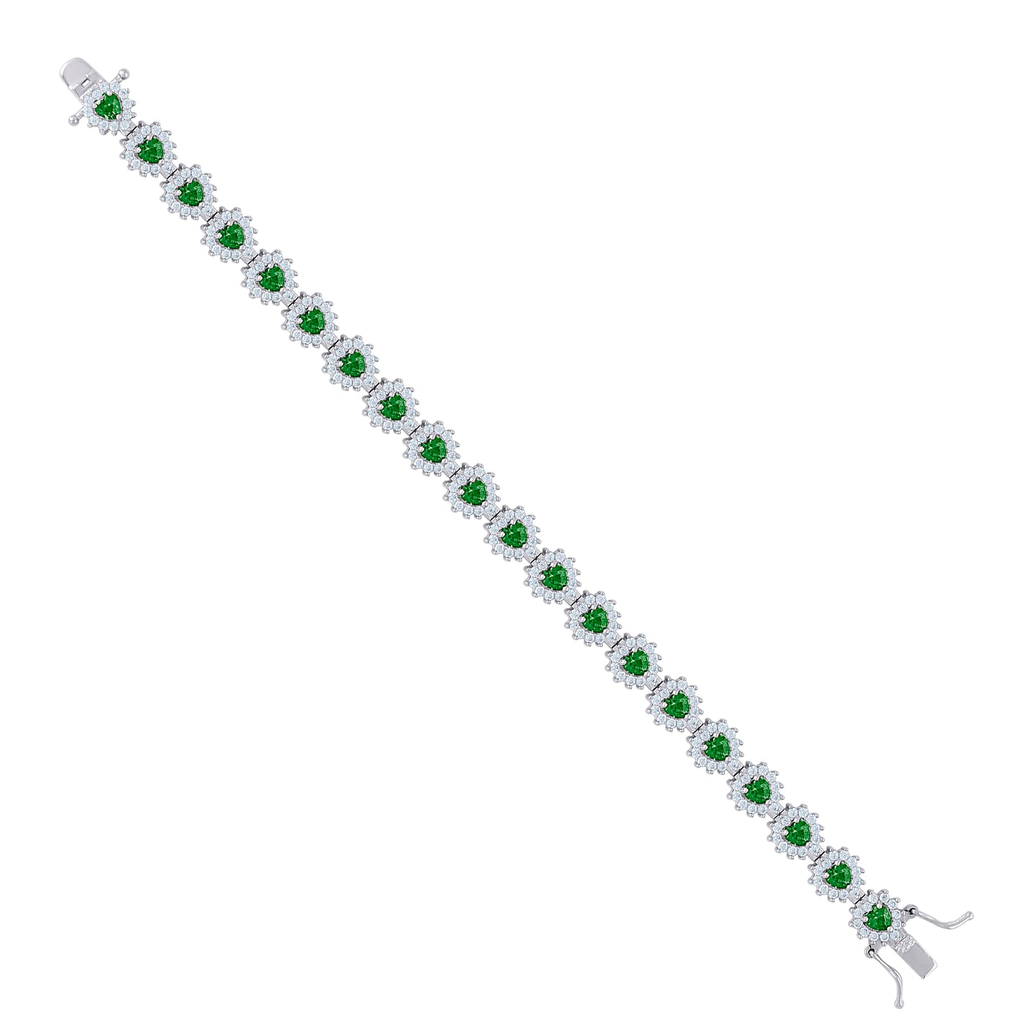 925 Sterling Silver Cz Bracelet 7"