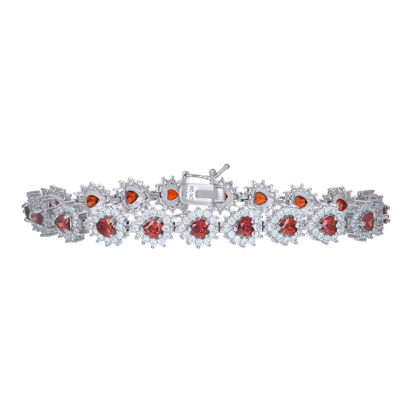 925 Sterling Silver Cz Bracelet 7"